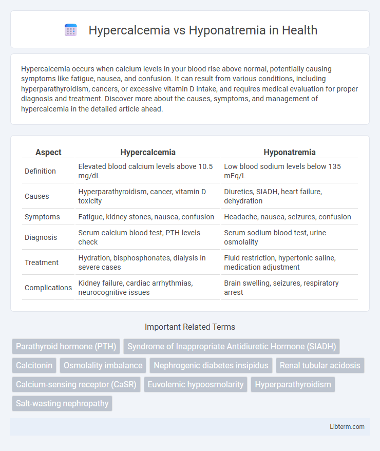 Hyponatremia vs Hypercalcemia in Health - What is The Difference?