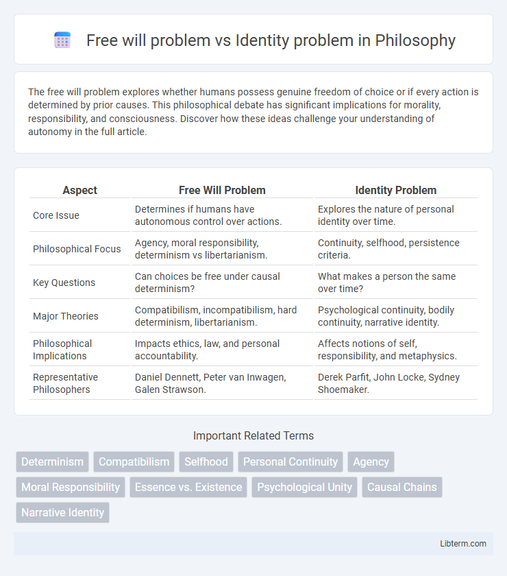 Identity problem vs Free will problem in Philosophy - What is The Difference?