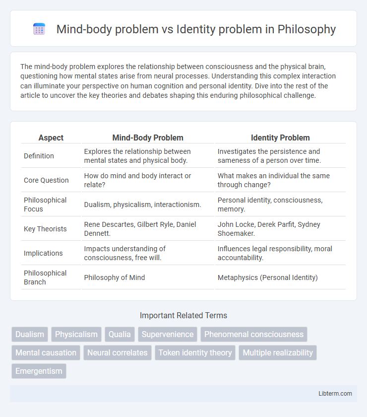 Identity problem vs Mind-body problem in Philosophy - What is The Difference?