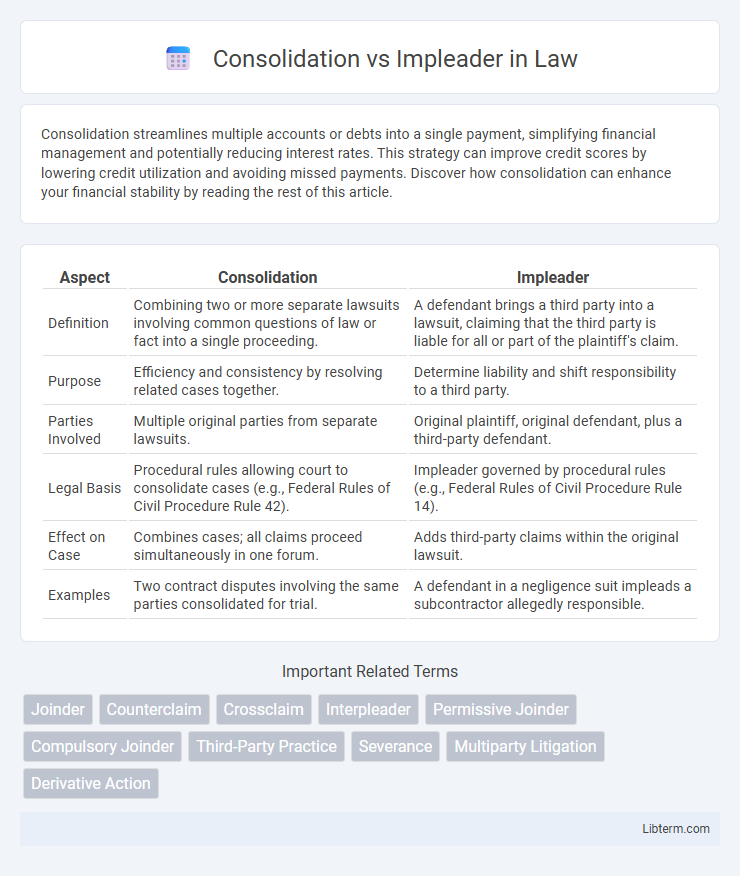 Impleader vs Consolidation in Law - What is The Difference?