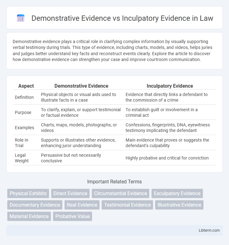Inculpatory Evidence vs Demonstrative Evidence in Law - What is The Difference?