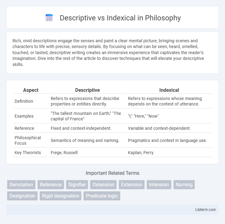 Indexical vs Descriptive in Philosophy - What is The Difference?