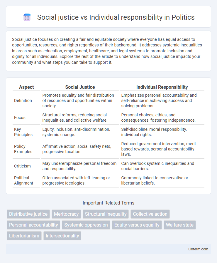 Individual responsibility vs Social justice in Politics - What is The Difference?
