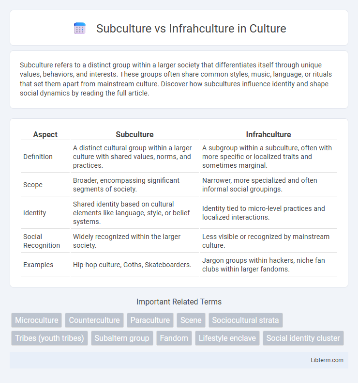 Infrahculture vs Subculture in Culture - What is The Difference?
