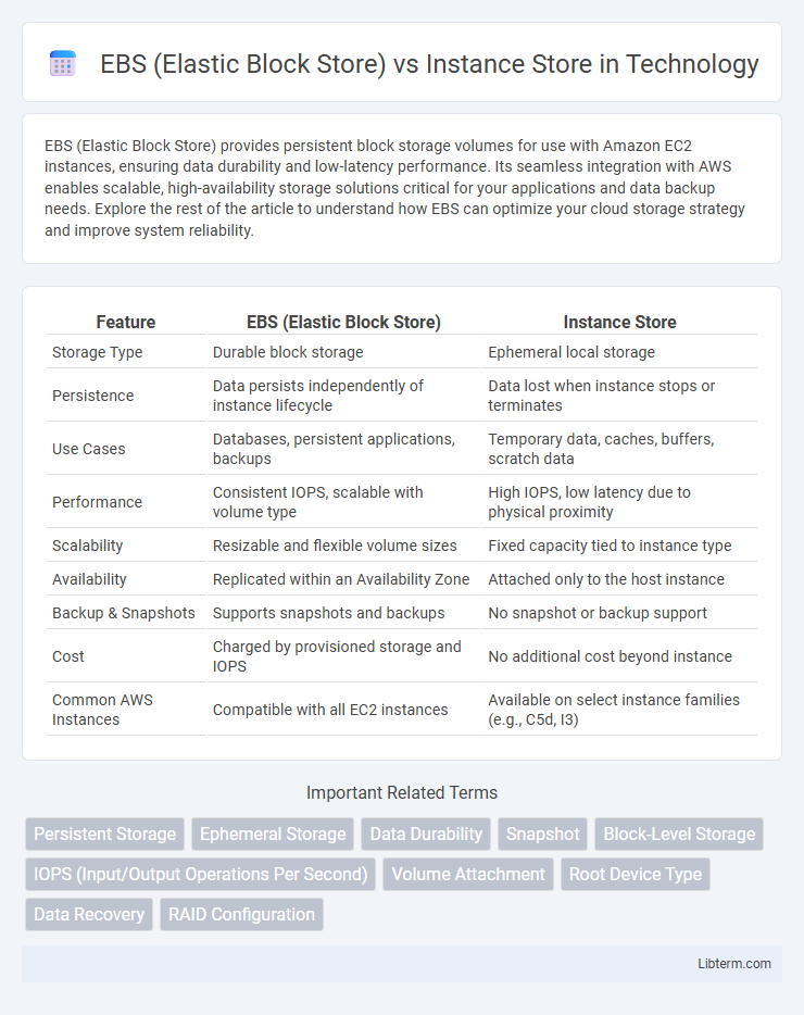 Instance Store vs EBS (Elastic Block Store) in Technology - What is The Difference?