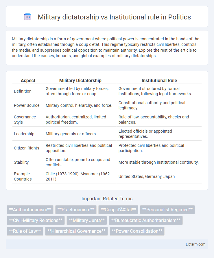 Institutional rule vs Military dictatorship in Politics - What is The Difference?