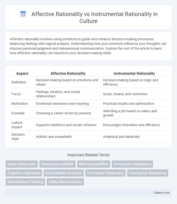 Instrumental Rationality vs Affective Rationality in Culture - What is The Difference?