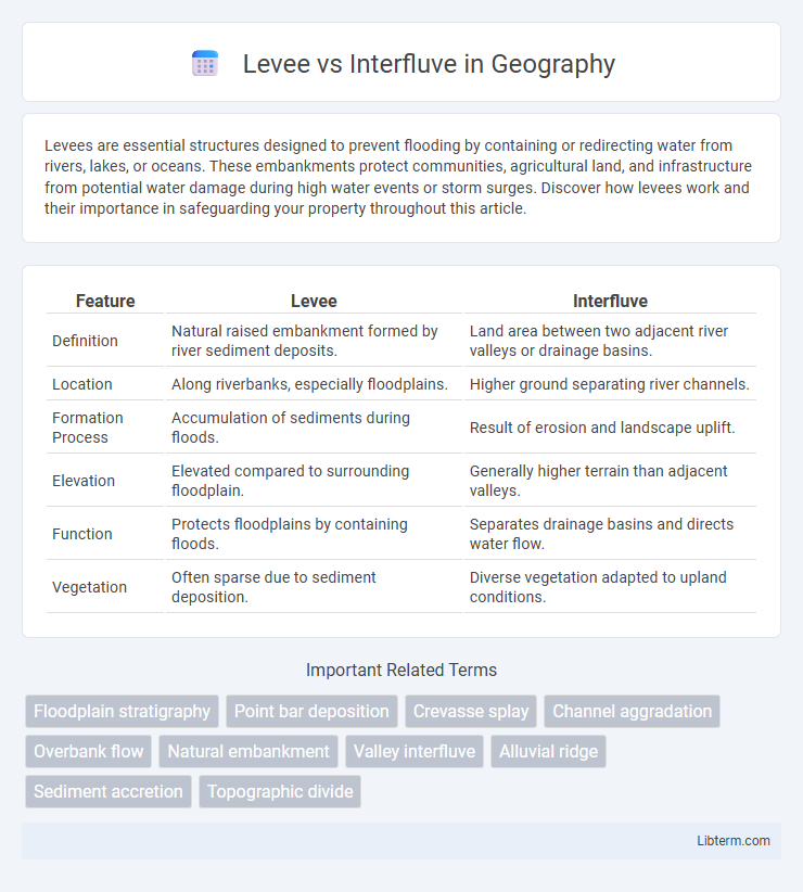 Interfluve vs Levee in Geography - What is The Difference?