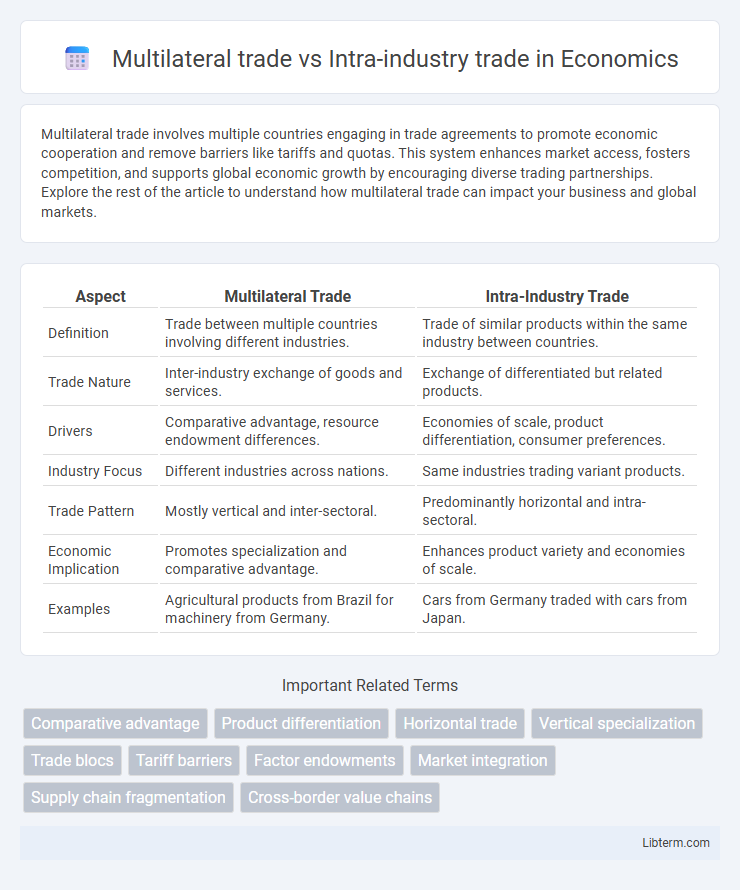 Intra-industry trade vs Multilateral trade in Economics - What is The Difference?