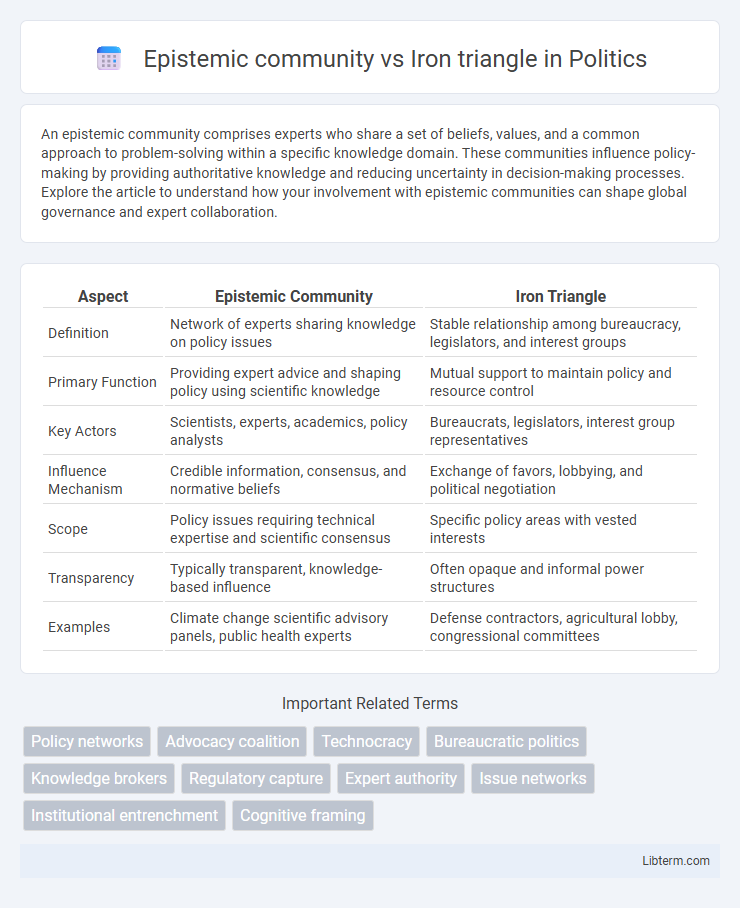 Iron triangle vs Epistemic community in Politics - What is The Difference?