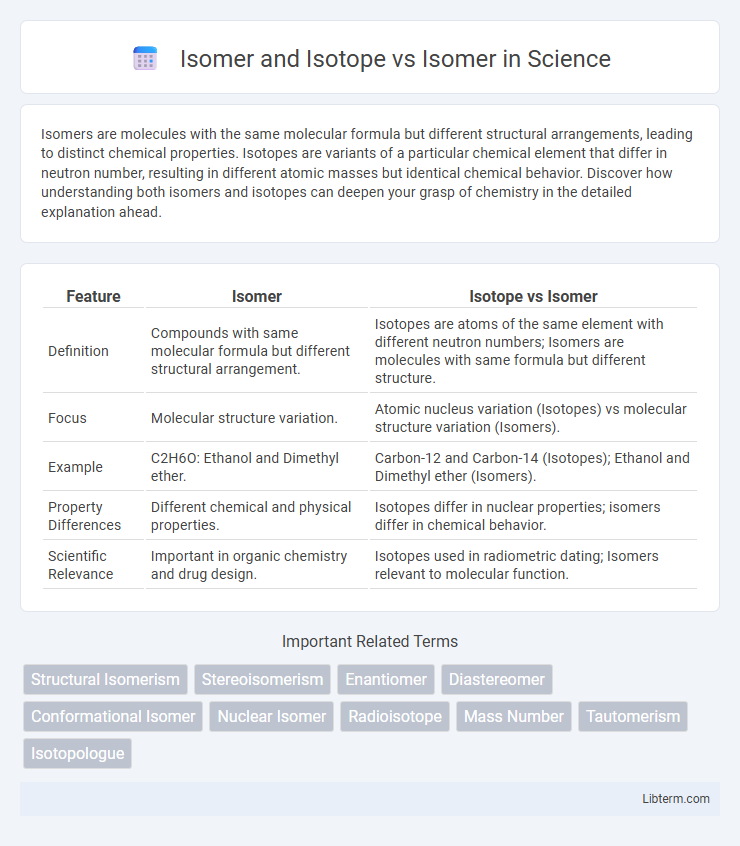 Isomer vs Isomer and Isotope in Science - What is The Difference?