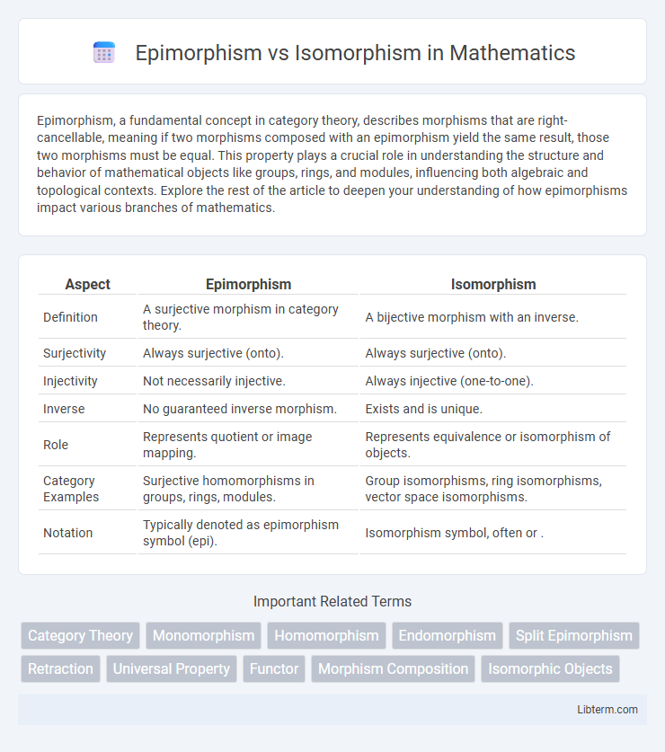 Isomorphism vs Epimorphism in Mathematics - What is The Difference?
