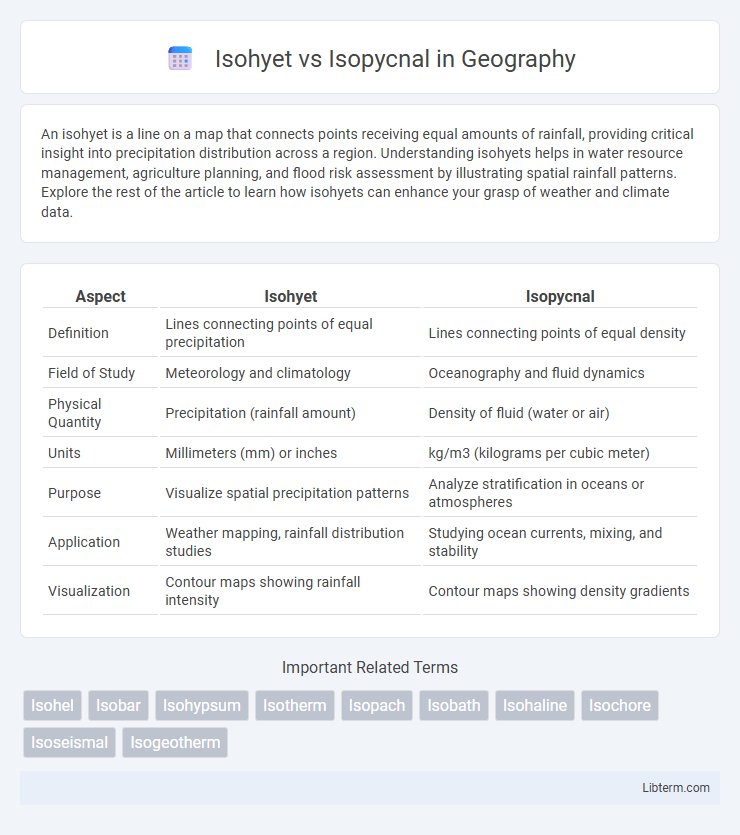 Isopycnal vs Isohyet in Geography - What is The Difference?