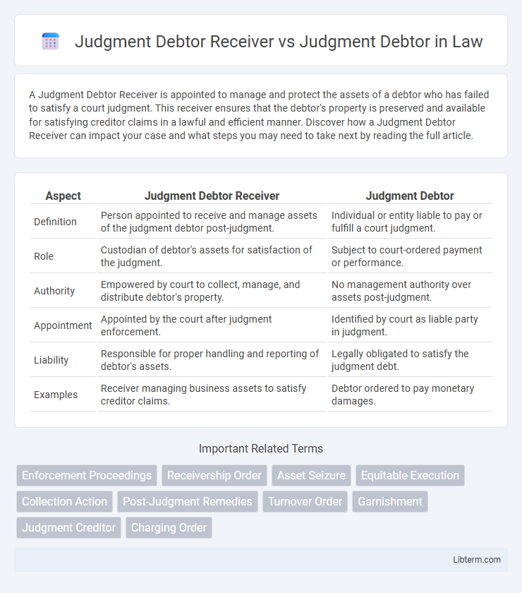Judgment Debtor vs Judgment Debtor Receiver in Law - What is The Difference?