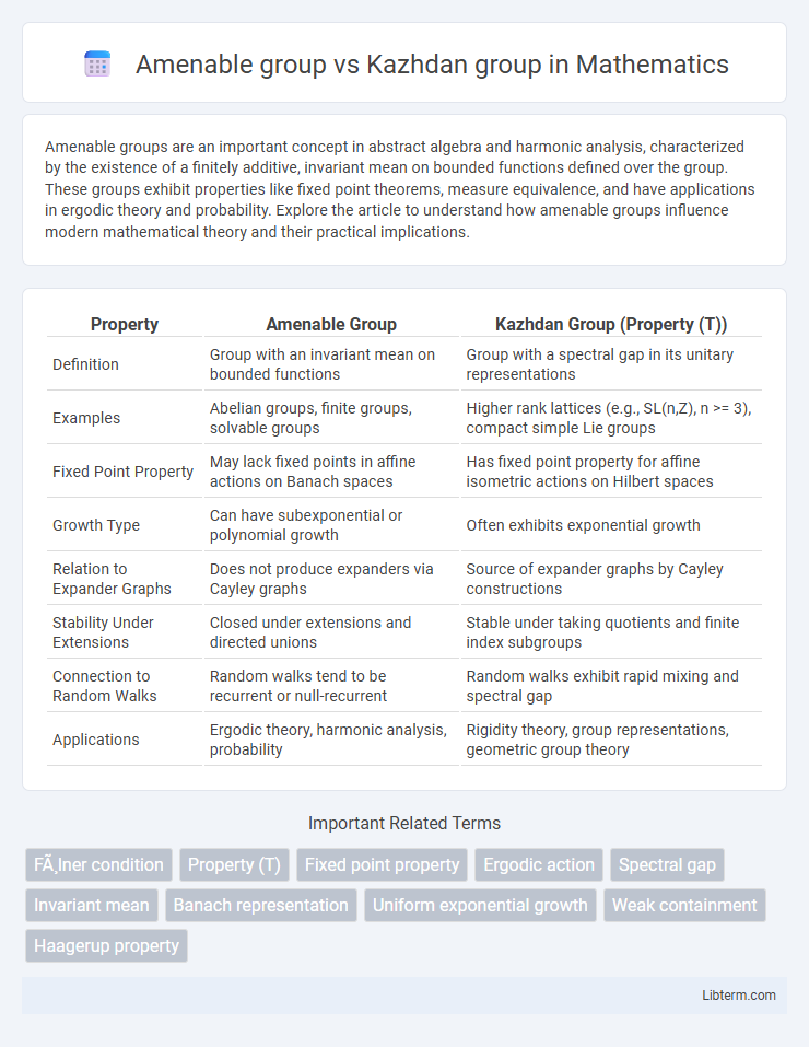 Kazhdan group vs Amenable group in Mathematics - What is The Difference?