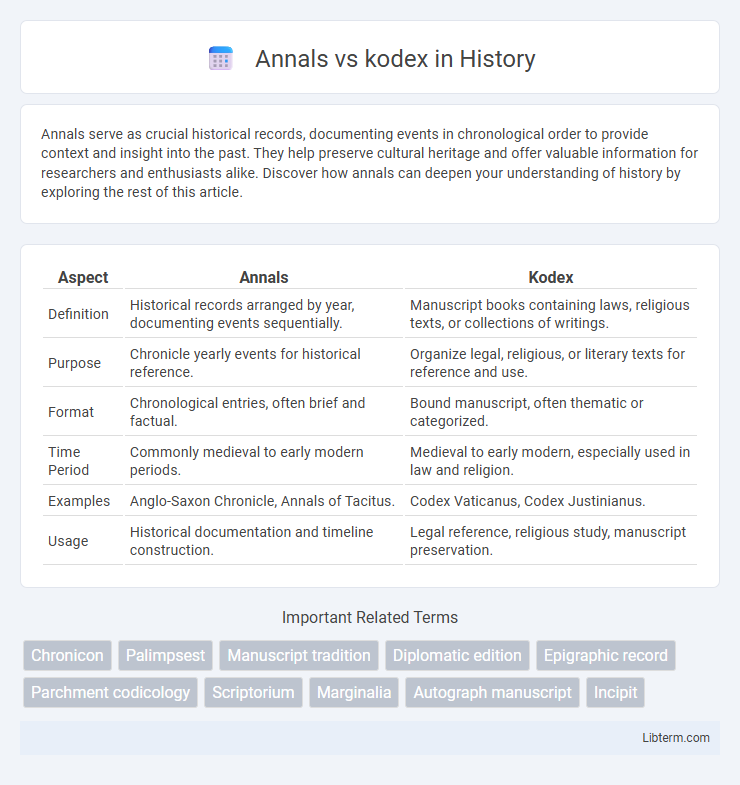 kodex vs Annals in History - What is The Difference?