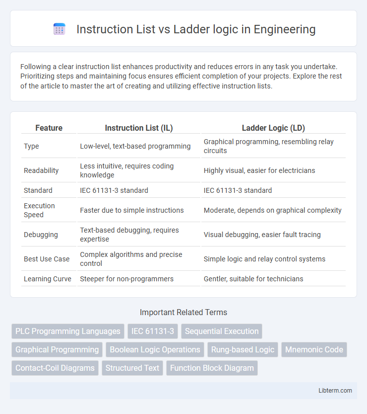 Ladder logic vs Instruction List in Engineering - What is The Difference?