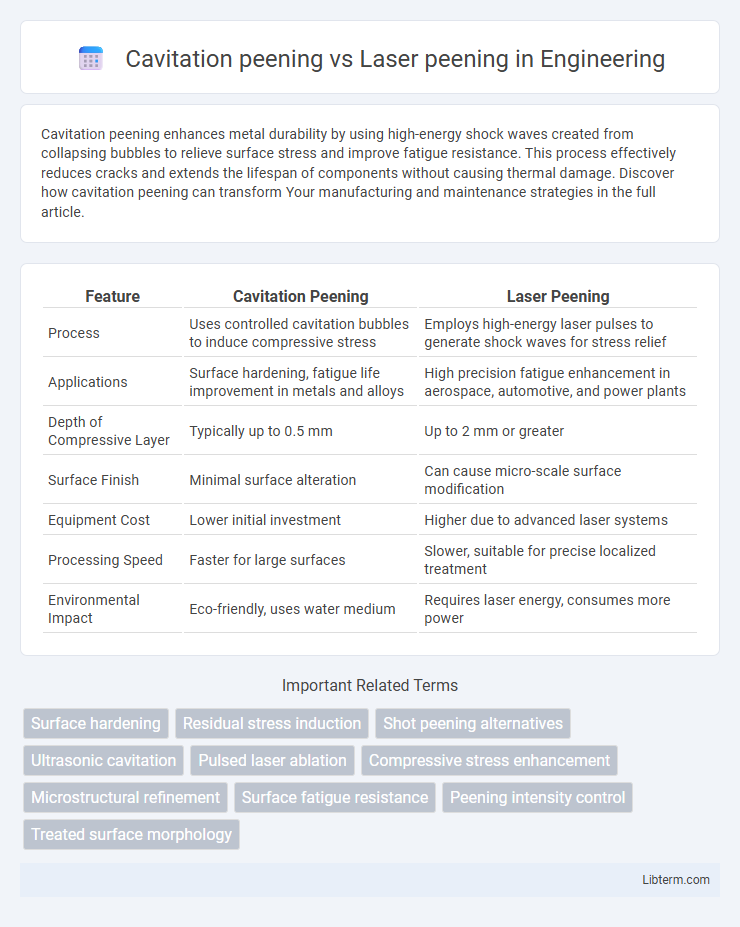 Laser peening vs Cavitation peening in Engineering - What is The Difference?