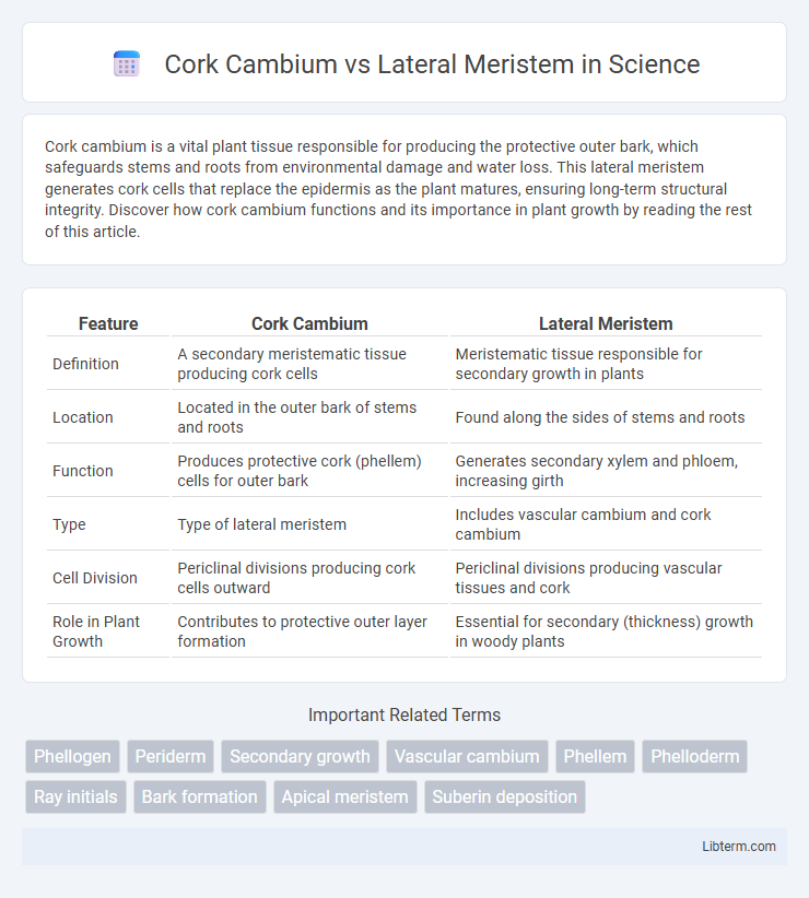 Lateral Meristem vs Cork Cambium in Science - What is The Difference?
