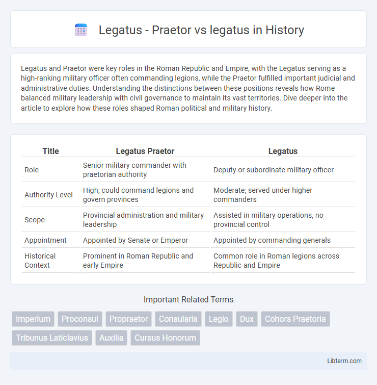 legatus vs Legatus - Praetor in History - What is The Difference?