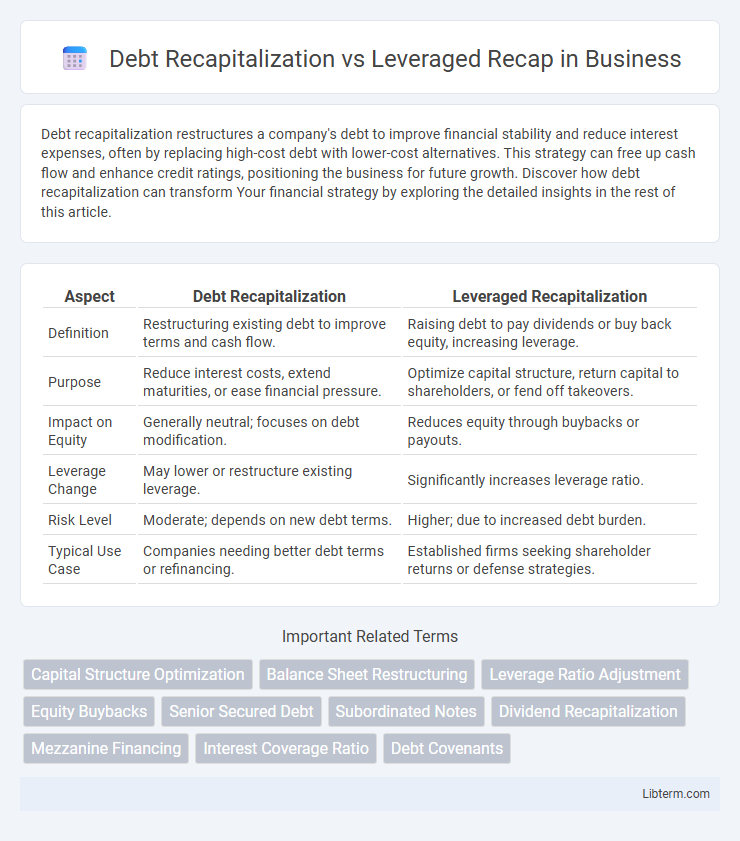 Leveraged Recap vs Debt Recapitalization in Business - What is The Difference?