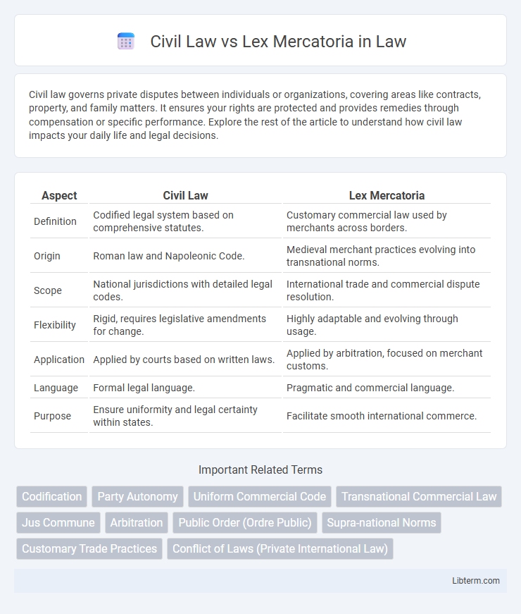 Lex Mercatoria vs Civil Law in Law - What is The Difference?