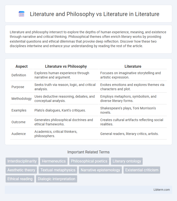 Literature vs Literature and Philosophy in Literature - What is The Difference?