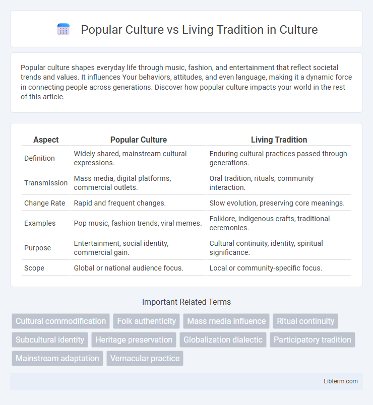 Living Tradition vs Popular Culture in Culture - What is The Difference?