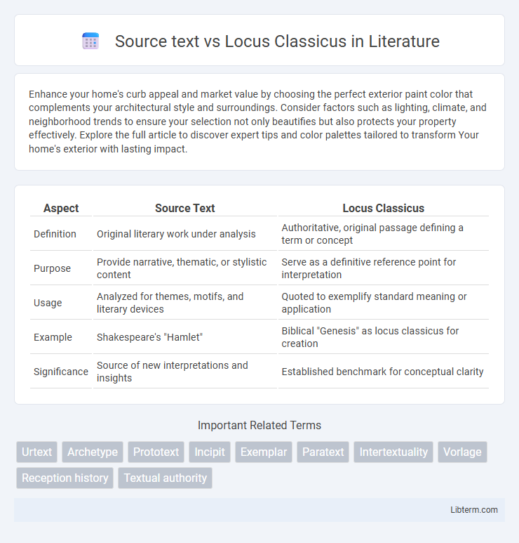 Locus Classicus vs Source text in Literature - What is The Difference?