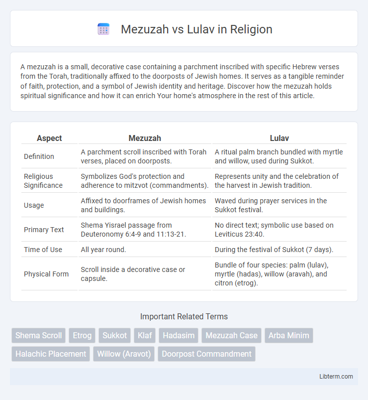 Lulav vs Mezuzah in Religion - What is The Difference?