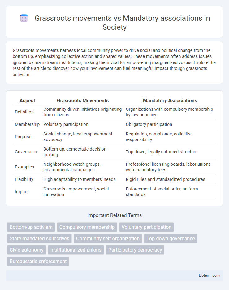 Mandatory associations vs Grassroots movements in Society - What is The Difference?