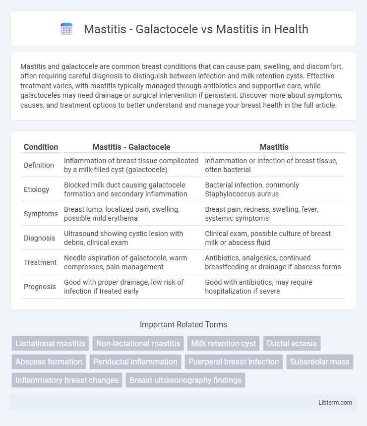 Mastitis vs Mastitis - Galactocele in Health - What is The Difference?