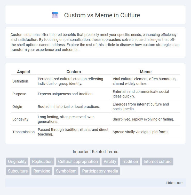 Meme vs Custom in Culture - What is The Difference?