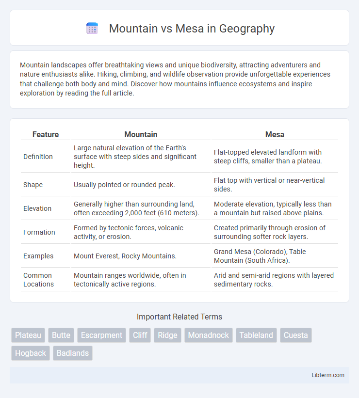 Mesa vs Mountain in Geography - What is The Difference?