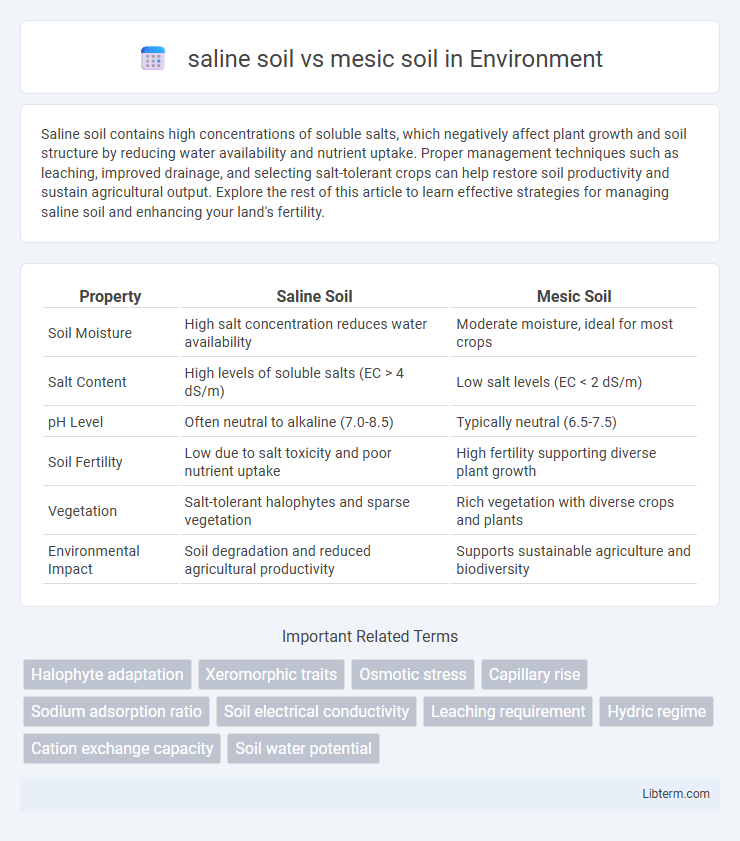 mesic soil vs saline soil in Environment - What is The Difference?