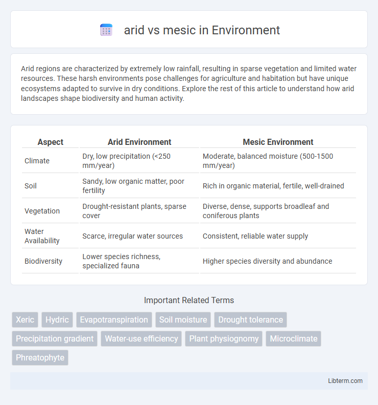 mesic vs arid in Environment - What is The Difference?