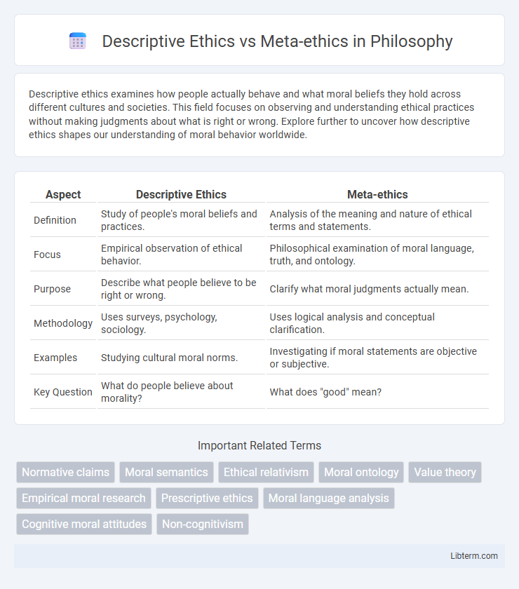 Meta-ethics vs Descriptive Ethics in Philosophy - What is The Difference?