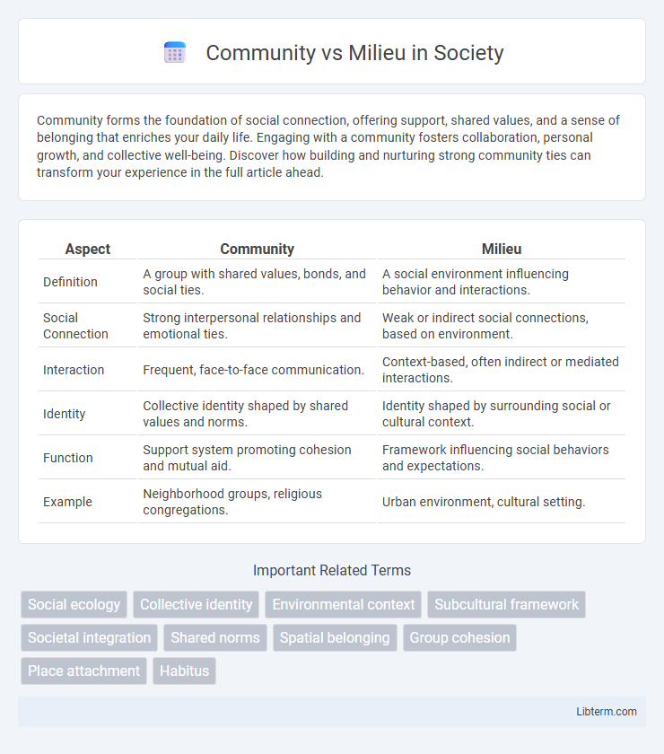 Milieu vs Community in Society - What is The Difference?