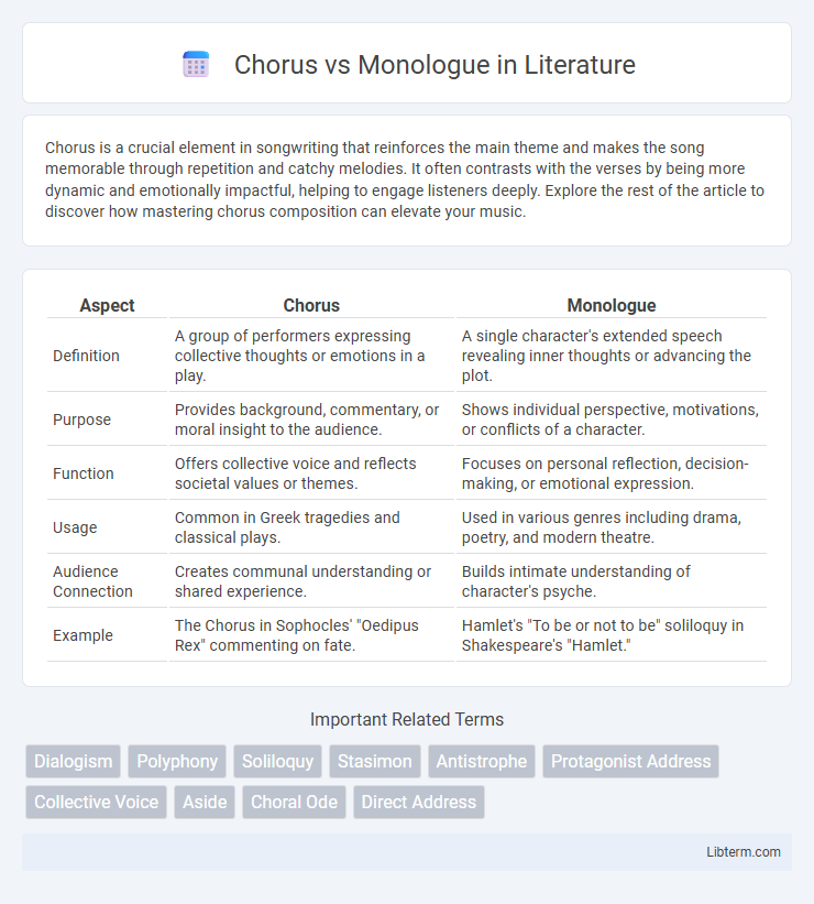 Monologue vs Chorus in Literature - What is The Difference?