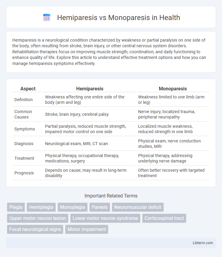 Monoparesis vs Hemiparesis in Health - What is The Difference?