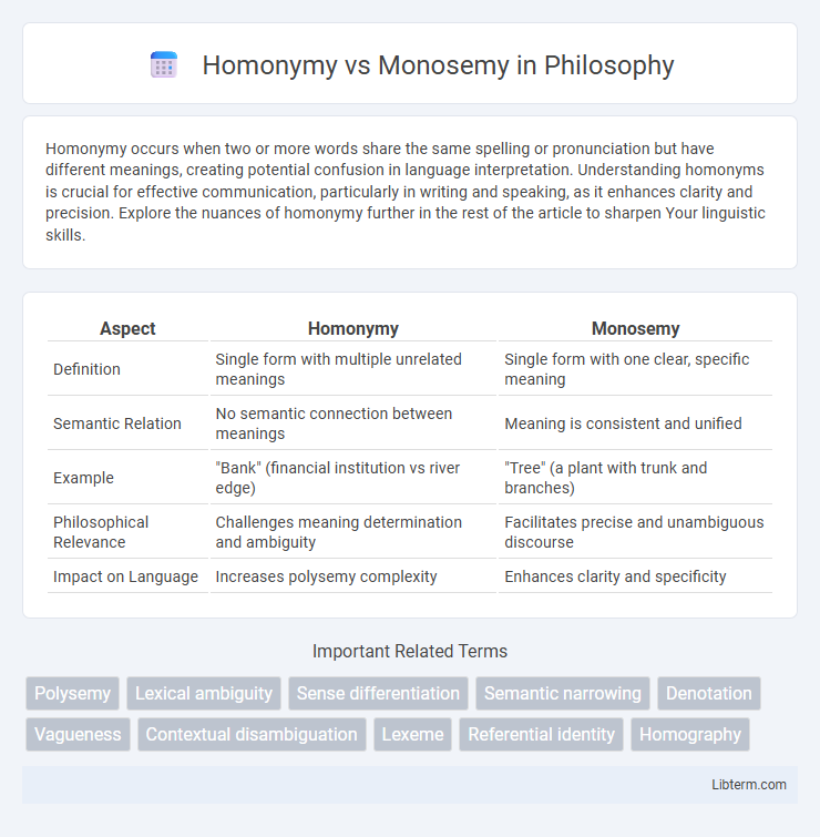 Monosemy vs Homonymy in Philosophy - What is The Difference?