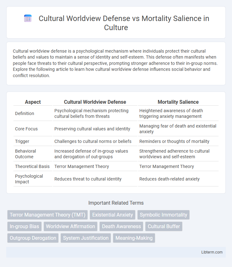 Mortality Salience vs Cultural Worldview Defense in Culture - What is The Difference?