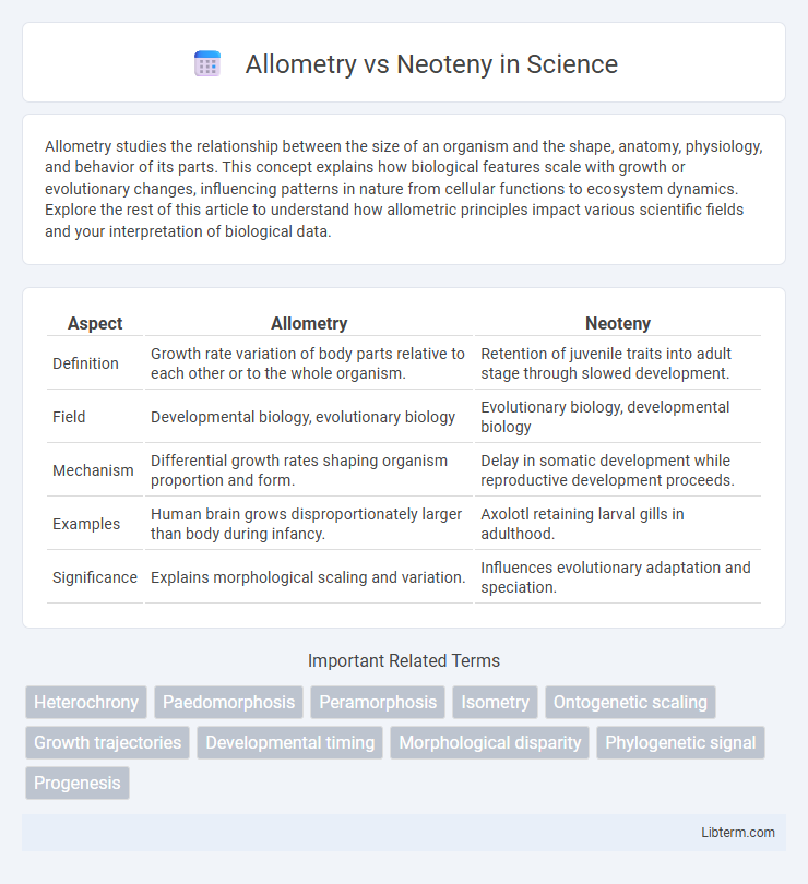 Neoteny vs Allometry in Science - What is The Difference?