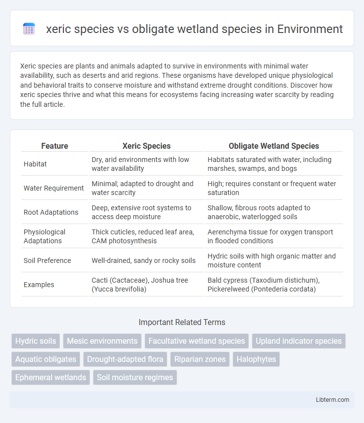 obligate wetland species vs xeric species in Environment - What is The Difference?
