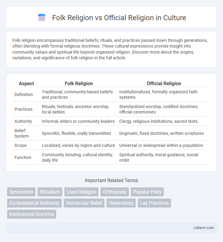 Official Religion vs Folk Religion in Culture - What is The Difference?