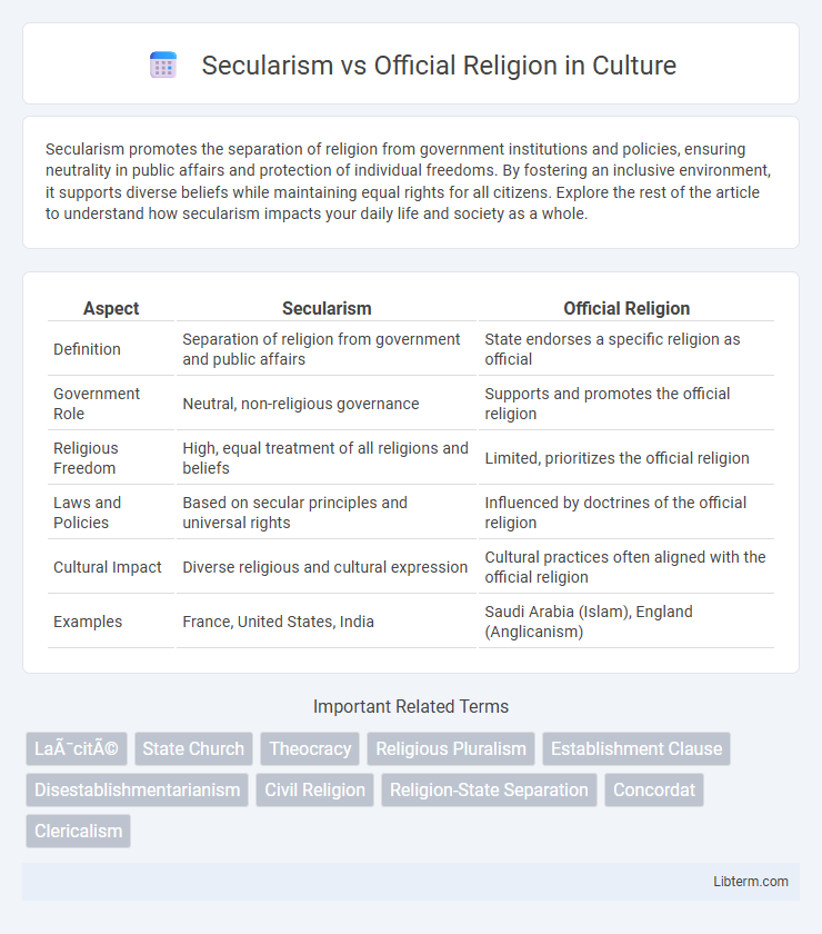 Official Religion vs Secularism in Culture - What is The Difference?