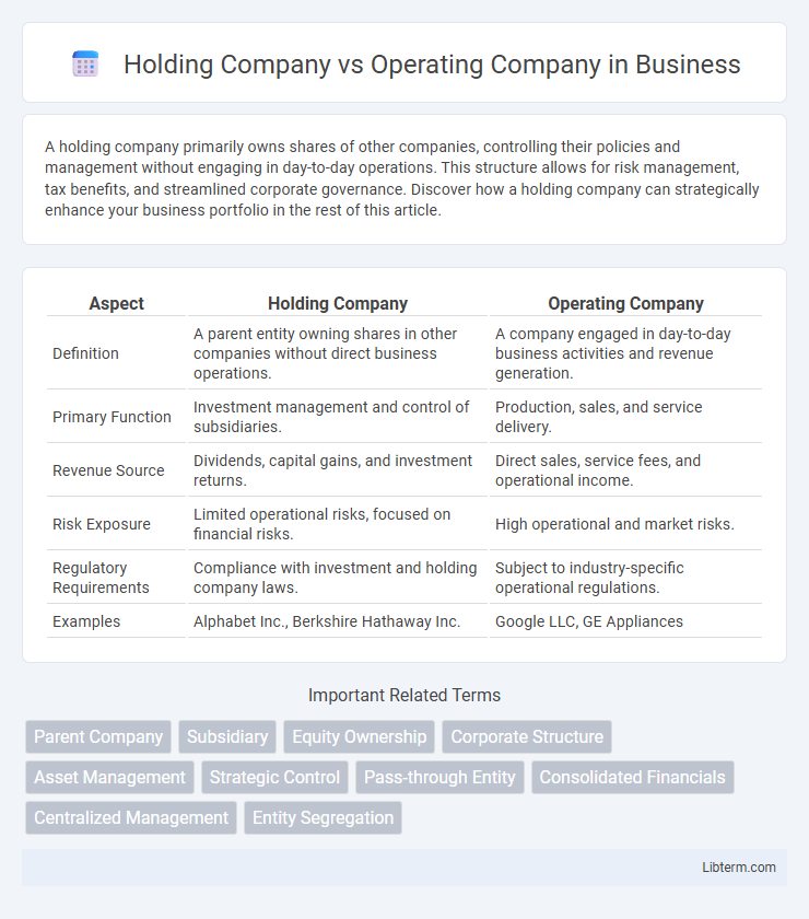 Operating Company vs Holding Company in Business - What is The Difference?