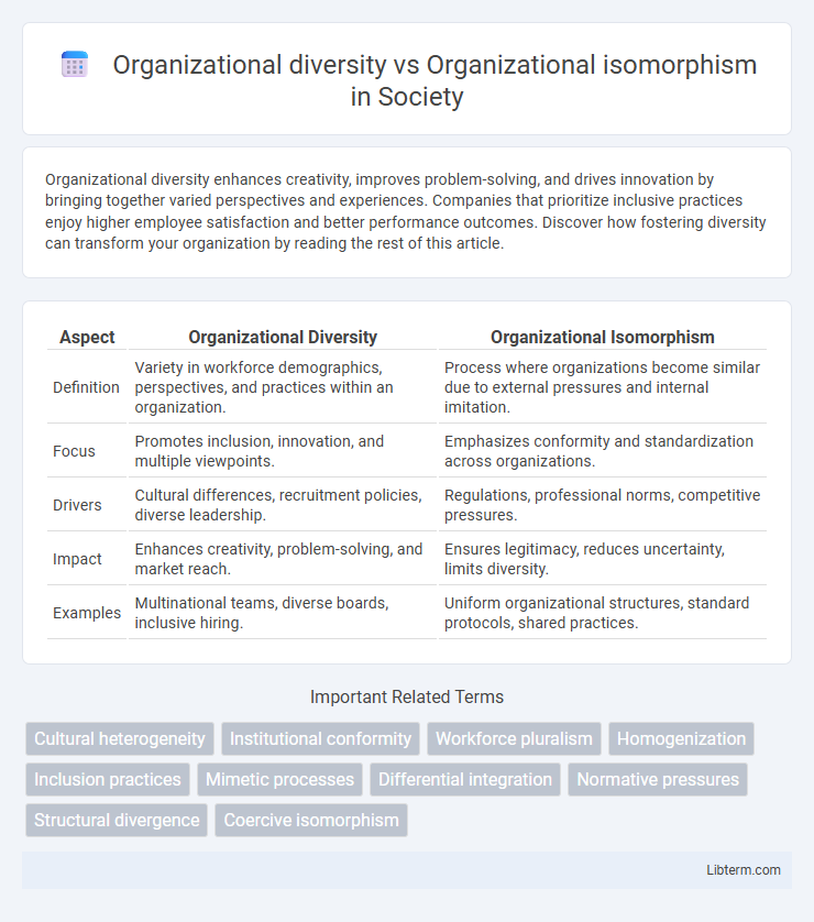 Organizational isomorphism vs Organizational diversity in Society - What is The Difference?