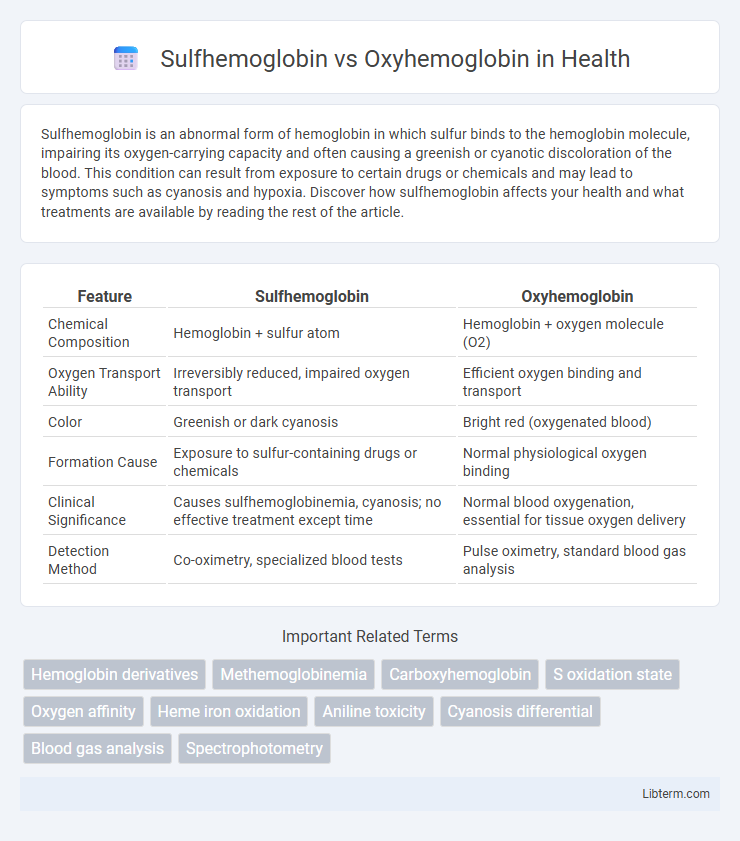 Oxyhemoglobin vs Sulfhemoglobin in Health - What is The Difference?