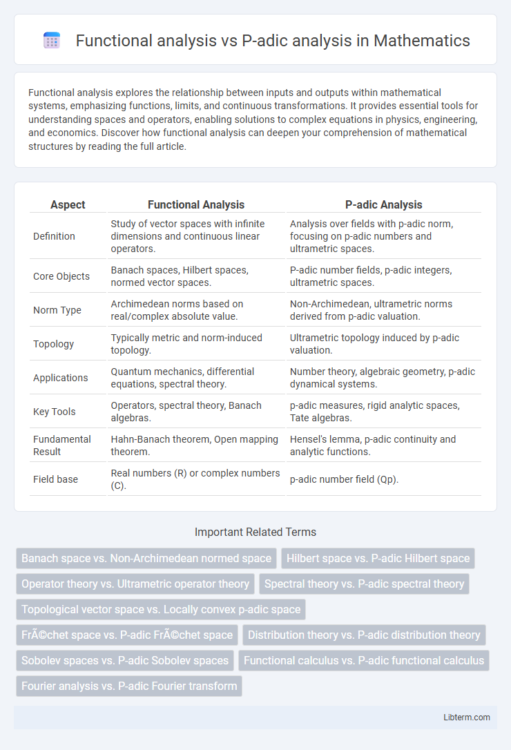 P-adic analysis vs Functional analysis in Mathematics - What is The Difference?